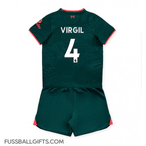 Liverpool Virgil van Dijk #4 Fußballbekleidung 3rd trikot Kinder 2022-23 Kurzarm (+ kurze hosen)
